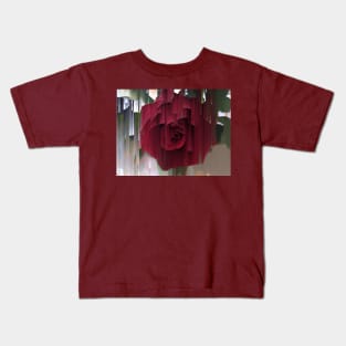 Glitched Red Rose Kids T-Shirt